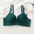 thumbnail image 2 of HomeDM Womens Wireless Soft Supportive Bra Push Up Comfort No Underwire Full Coverage T-Shirt Bra, Army Green, 36B-C, 2 of 3