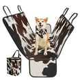 thumbnail image 2 of Pzuqiu Brown Cow Back Seat Extender for Dogs Scratch Proof Backseat Pet Cover Hard Bottom with Adjustable Triangle Bib Car Garbage Bin Universal Fit for SUVs, Trucks, Vans, 2 of 6