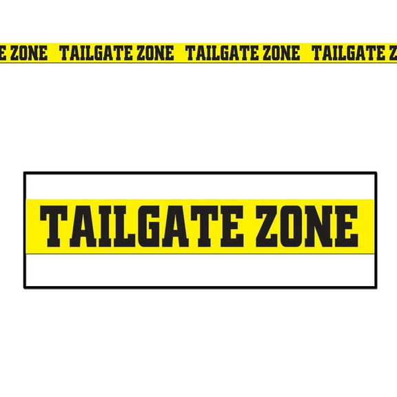 Club Pack of 12 Yellow and Black Tailgate Zone Party Tape Decors 20'