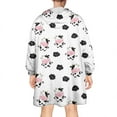 thumbnail image 2 of Wearable Oversized Blanket,White Cow Cloud Pattern Wearable Blanket Hoodie for Adults,Cozy Hooded Blankets with Super Pockets,Super Warm Fuzzy Pullover for Women & Men, 2 of 6