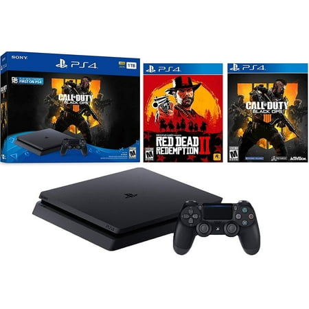 Playstation 4 Call of Duty Black Ops 4 PS4 Slim RDR2 Bundle: Call of Duty Black Ops 4, Red Dead Redemption 2 and Playstation PS4 Slim 1TB HDR Gaming Console with Dualshock 4 Wireless (Best Ps4 Black Friday Sale)