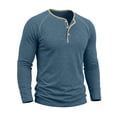 thumbnail image 4 of hotojiny Men's Long Sleeve Henley Shirts Cotton 3-Button Spring Casual T-Shirts Comfy Crew Neck Soft Muscle Tops(Navy,Medium), 4 of 7