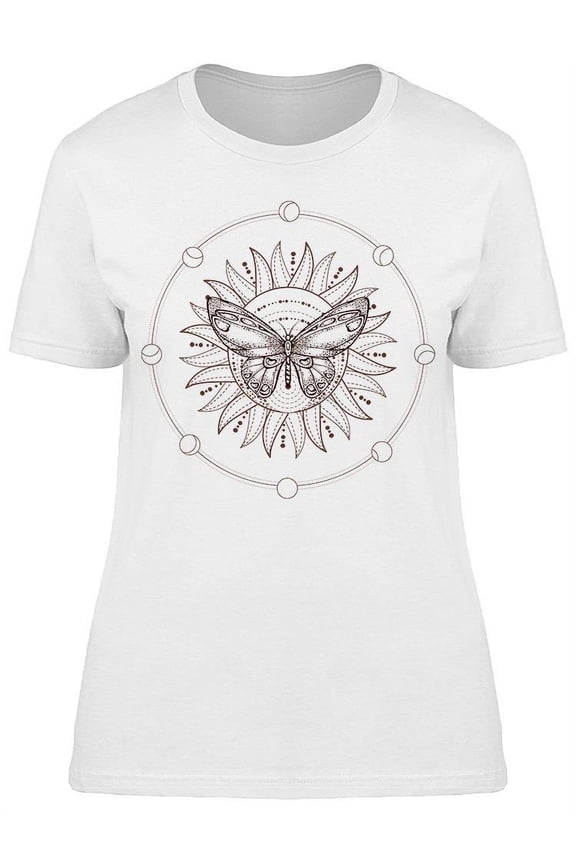 Butterfly Sun In Background T-Shirt Women -Image by Shutterstock, Female Large