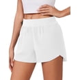 thumbnail image 2 of Pinspark Black Shorts Women High Rise Workout Running Shorts Soft Exercise Shorts with Mesh Liner, 2 of 7