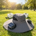 thumbnail image 5 of Sulaicai Solar Fan Hat for Men Women, Wide Brim Sun Hat with 2 Solar Fans, Outdoor Fishing Hat with Fan, Waterproof Outdoor Hiking Camping Fishing Hat, 5 of 6