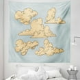 thumbnail image 1 of Cloud Tapestry, Vintage Style Hand-Drawn Clouds in the Open Sky Image Repeating Pattern, Fabric Wall Hanging Decor for Bedroom Living Room Dorm, 5 Sizes, Beige and Blue Grey, by Ambesonne, 1 of 1
