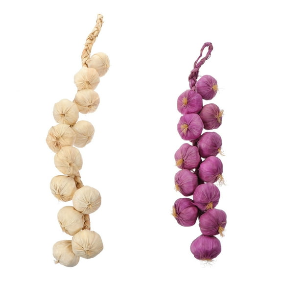 Niceauty 2Pcs Simulated Garlic White Lifelike Farm Vegetable Models for Home and Photography Decor