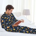 thumbnail image 6 of Susaid Scarf Ski Shoes sock Print Men's Long Sleeve Pajama Set, Two-Piece Button-Down Loungewear PJs Set, Comfortable Sleepwear for Relaxation-X-Large, 6 of 7