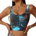 thumbnail image 2 of Lsque Underwater Office Diver Printed Women'S Sports Bra, Compression, Moisture Wicking, High-Impact Sports Bra For Women,Supportive sports bra-X-Large, 2 of 9
