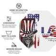 thumbnail image 4 of Disketp Patriotic Skull Art Funny Coasters,6 Pcs Leather Coasters with Holder, Perfect Housewarming Hostess Gifts,Protect Furniture from Water Marks Scratch and Damage,Octagon, 4 of 7