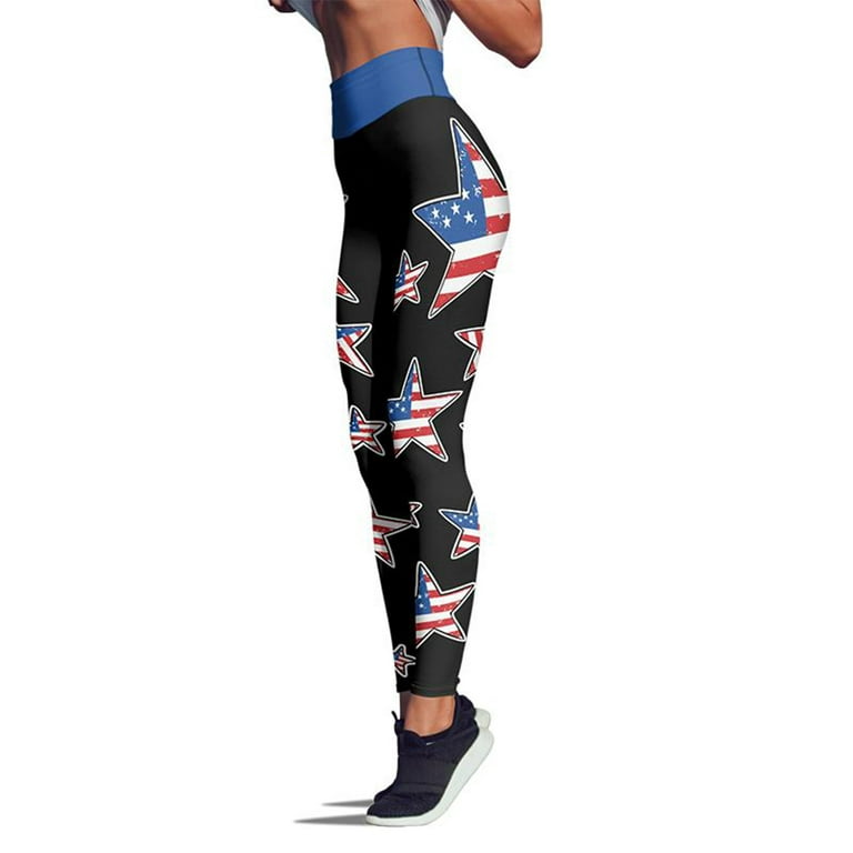 Rovga Womens Workout Bottoms Leggings Female Patriotic Usa American Flag  Custom Color Leggings Skinny Pants For Yoga Running Pilates 