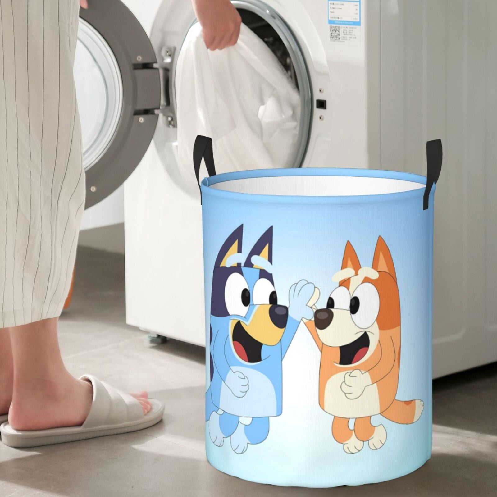 Netaao Bluey for Circular Hamper Modern Laundry Basket with Handles-Medium