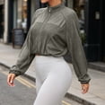 thumbnail image 6 of Inverlee Women's Stand Collar Mesh Zip Up Cropped Athletic Jacket Lightweight Breathable Windbreaker Trendy Solid Gym Runing Outwear Gray XL, 6 of 7