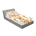 thumbnail image 2 of Ambesonne Fall Fitted Sheet & Pillow Sham Set, Autumn Season Elements Nature, Twinxl, Yellow Orange, 2 of 2