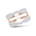 thumbnail image 3 of 1.00 CT Round Cut White Cubic Zirconia Enhancer Double Guard Ring In 14K Rose Gold Plated Sterling Silver (Color: White, Clarity: VVS1-VVS2, 1.00 Cttw) -7.5, 3 of 9