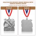 thumbnail image 4 of Uxcell Baseball Games Court Award Medals with Ribbons, Winner Medals Prizes for Competitions Sports Party Silver, 4 of 7