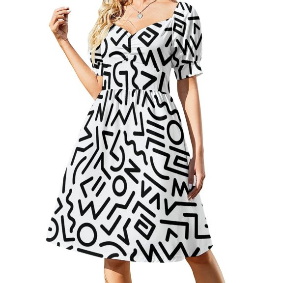 Memphis Pattern Black and White Dress women's dresses luxury Evening gown ceremony dresses elegant dresses plus sizes
