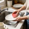thumbnail image 6 of ZFSBZBS5Pcs Heart Shaped Non-Scratch Scrub Sponge, Dual-Sided Cleaning Kitchen Sponge and Scrubber for Washing Dishes, Pots & Pans and Household Cleaning Supplies,Red, 6 of 9