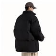 thumbnail image 3 of Ahdbta Men's Puffy Jackets Plus Size Winter Warm Padded Quilted Coats Zip Up Stand Collar Windproof Ouerwears with Pockets, 3 of 7