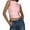 Pink, variant on hotojiny Going out Tops for Women Casual Slim Mock Neck Basic Tank Shirt Summer Trendy Ruched Sleeveless Cropped Tee