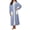 Blue, variant on Fluffy Plush Bathrobe For Women, Ladies Button Down Long Sleeve Robes, Fall & Winter Casual Lounge Sleepwear Long Robe