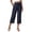 15#Navy, variant on Women's Wide Leg Baggy Cropped Jeans with Elastic Waist Pull On Lightweight Fit Capri Pants with Pockets