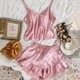 thumbnail image 4 of fatyb Plus Size Womens Pajama Sets Sleeveless Cami Tops and Ruffle Hem Shorts 2 Piece Sleepwear Outfits, 4 of 5