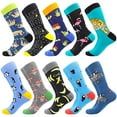 thumbnail image 1 of Men s Fun Dress Socks Novelty Colorful Funky Fancy Funny Patterned Crew Casual Crazy Socks for Men Father, 1 of 3