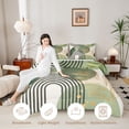 thumbnail image 4 of Meiyoeat Boho Tropical Leaf Full Size Comforter Sets 3-Piece for Teens,Geometric Art Bedding Comforter Set,Green Gold,Reversible,1 Comforter and 2 Pillowcases,1 Comforter and 2 Pillowcases, 4 of 6
