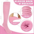 thumbnail image 2 of 4 Pairs Women Slouch Socks Soft Knee High Scrunch Slouchy Socks Knit Tube Extra Long Socks for Women, 2 of 6