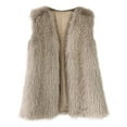 thumbnail image 2 of HongQid Womens Faux Fur Vest Coat Winter Shaggy Casual V-neck Jackets Warm Fuzzy Outerwear, 2 of 3