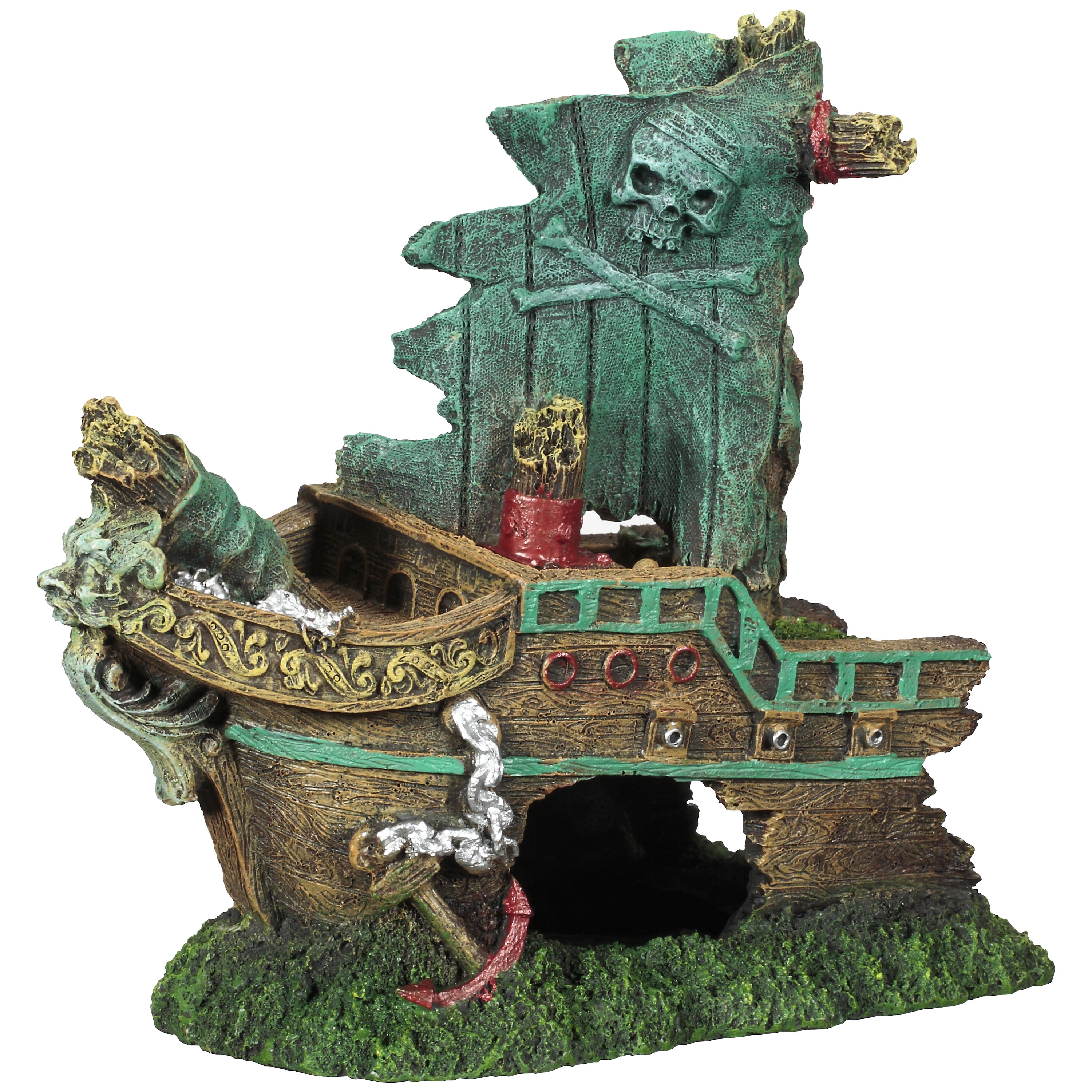 Large Ship Aquarium Ornament