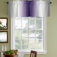 thumbnail image 3 of Gray Purple Curtain Valances for Windows, Kitchen Valance Window Treatments Panel 2 Pack, Modern Gradient Geometric Rod Pocket Short Curtains for Bathroom Bedroom 60 x 18 Inch, 3 of 8