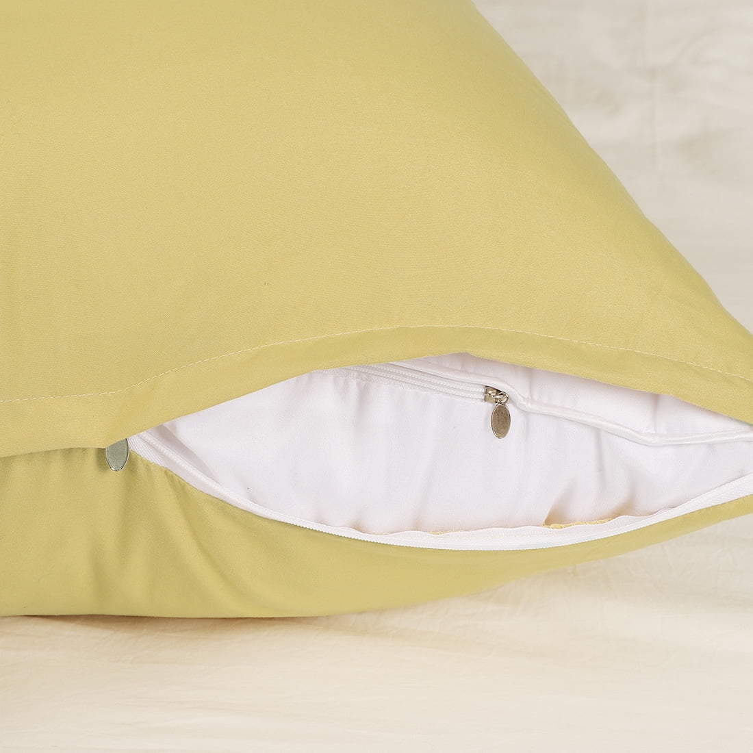 Zippered Body Pillow Case Cover Soft Microfiber Long Pillowcases Gold