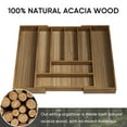 thumbnail image 5 of Semiocthome Acacia Wood Silverware Organizer Expandable Storage Drawer Organizer for Kitchen,8 Slot, 5 of 9