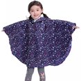 thumbnail image 1 of Poncho de Pluie pour Enfants Veste à Capuche Imperméable, Étoile Bleue, L, 1 of 5