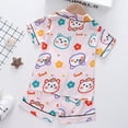 thumbnail image 4 of Girls Pajamas Size 12-18 Kids Toddler Baby Spring Summer Cartoon Print Short Sleeve Sleepwear Outfits Clothes Pajama Set, 4 of 9
