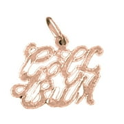 14K Rose Gold Golf Bum Pendant - 15 mm