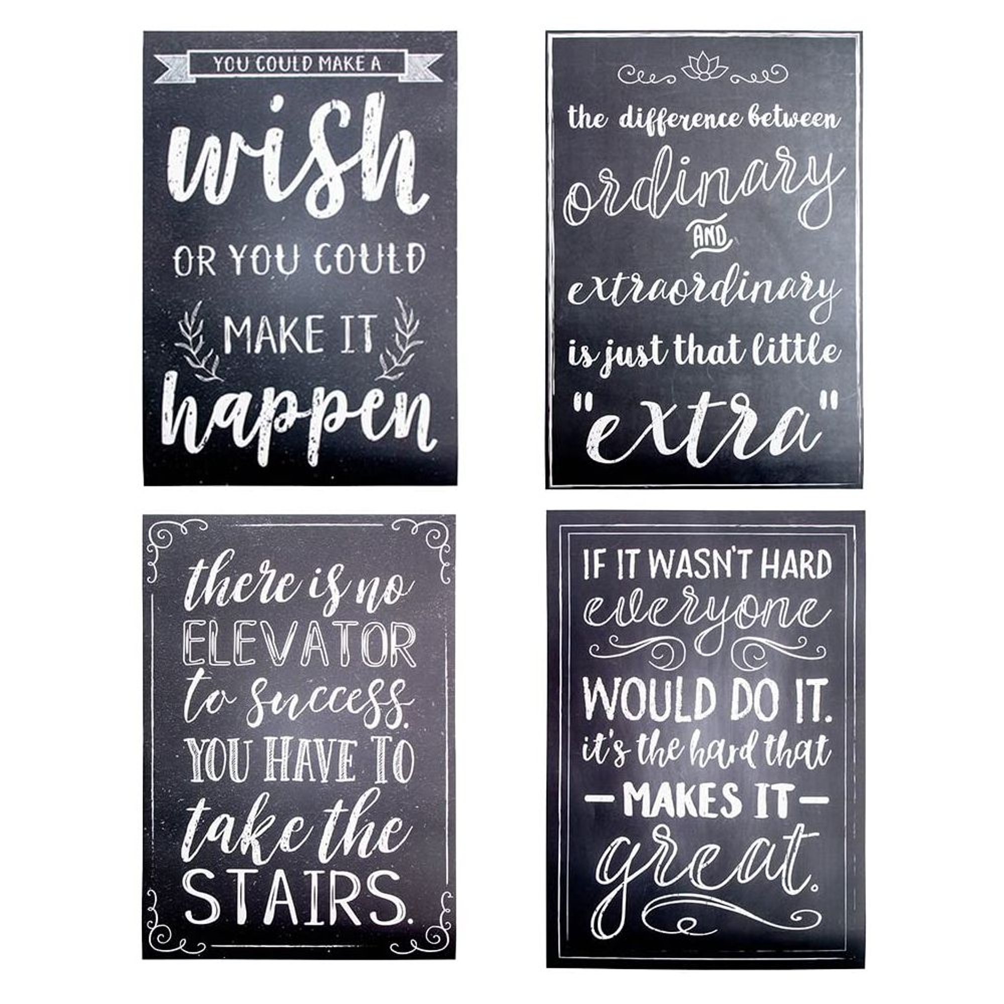20-Pack Motivational Posters in Chalkboard Design, Inspirational ...