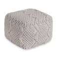 thumbnail image 3 of Loft Lyfe Goldie Cotton Yarn Ottoman, Hand Knitted, White, 3 of 6