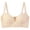 Beige, variant on Einccm Lace Seamless Bra for Women Plus Size Deep V Underwire Support Comfortable Gathered Lift Everyday Lingerie Soft Nylon Floral Design