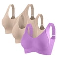thumbnail image 2 of Womens Adjustable Wireless Bra 3 Pack Solid Color Seamless Comfort Support, 2 of 8
