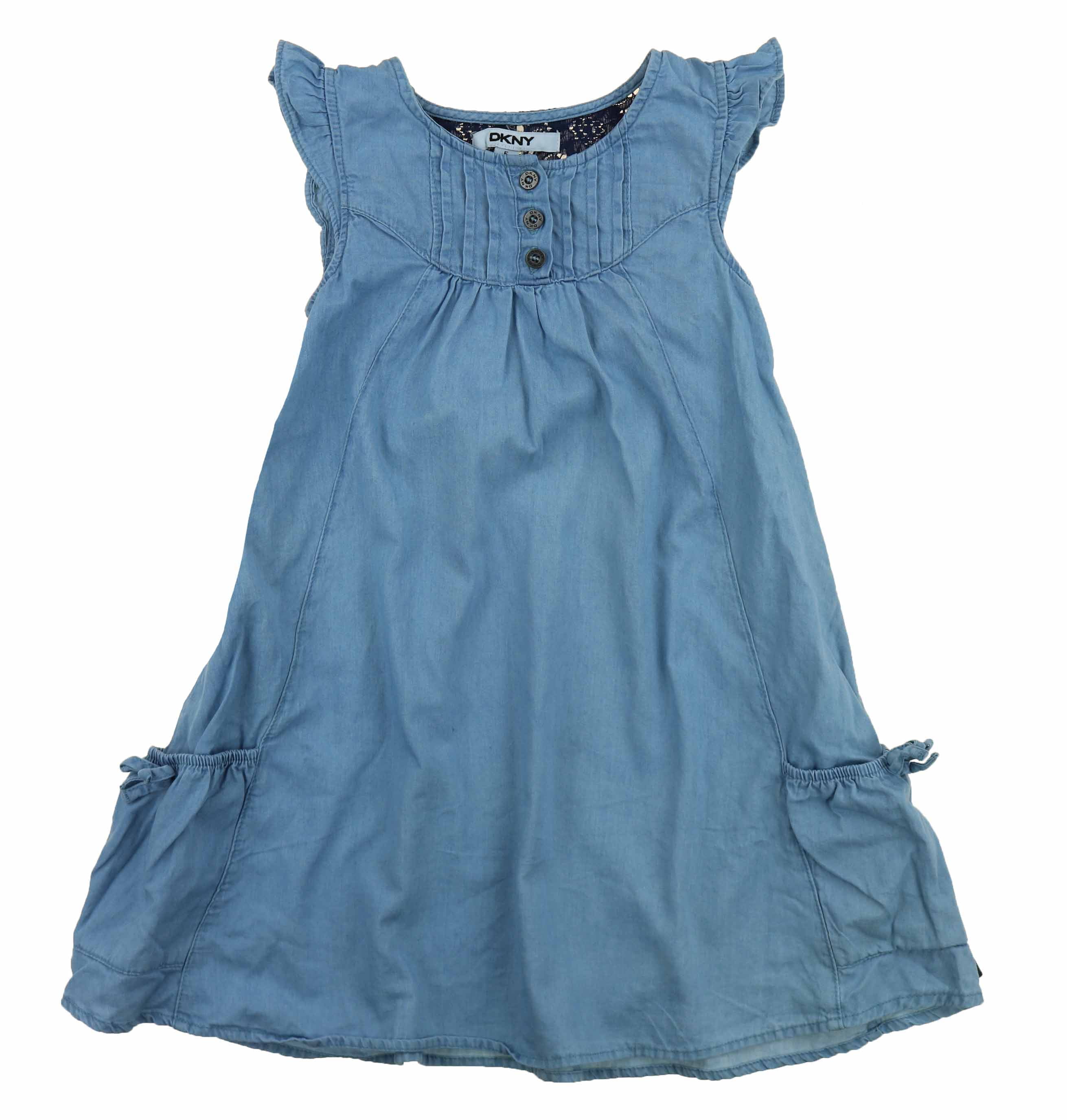 DKNY Girls Denim Dress or Romper (Light Wash Dress, 6) - Walmart.com