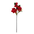 thumbnail image 1 of CreativeArrowy Flower Fake Decoration Foamy Feel Magnolia Artificial Flowers With Leaves Big Red 3 Heads Simulation Plant, 1 of 14