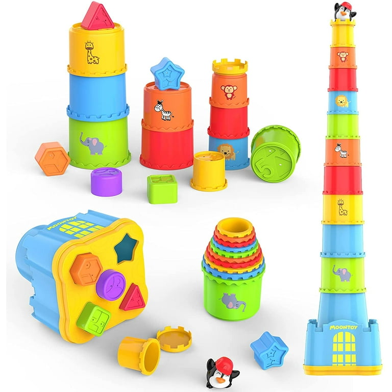  hahaland Stacking Toys for Toddlers 1-3 - Stacking Cups -  Toddler Toys Age 1-2 Learning Montessori Toys for 1 Year Old Boy Birthday  Gift Baby Toys 12-18 Months : Toys & Games