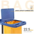 thumbnail image 5 of TUFFIOM  Traditional Cleaning Janitorial 3-Shelf Cart, 500 Lbs Capacity Housekeeping Cart, 42.5" L x 18.7" W x 37.6" H, Wheeled with 22 Gallon Yellow Vinyl Bag and Cover w lid, Blue, 5 of 18