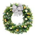 thumbnail image 1 of Guirnalda de flores artificiales verdes, plantas artificiales, guirnalda de hiedra para la pared de la puerta de entrada F blanco, 1 of 6