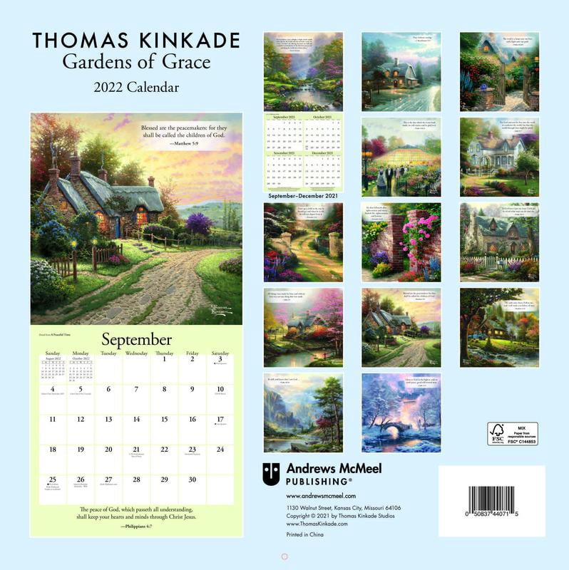 2022 Thomas Kinkade Gardens of Grace with Scripture Wall Calendar