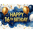 thumbnail image 4 of Happy 16th Birthday Banner with Balloon Star Decor Background, Party Supplies for Birthday Celebrations Photography Props Backdrop Decors, 4 of 8
