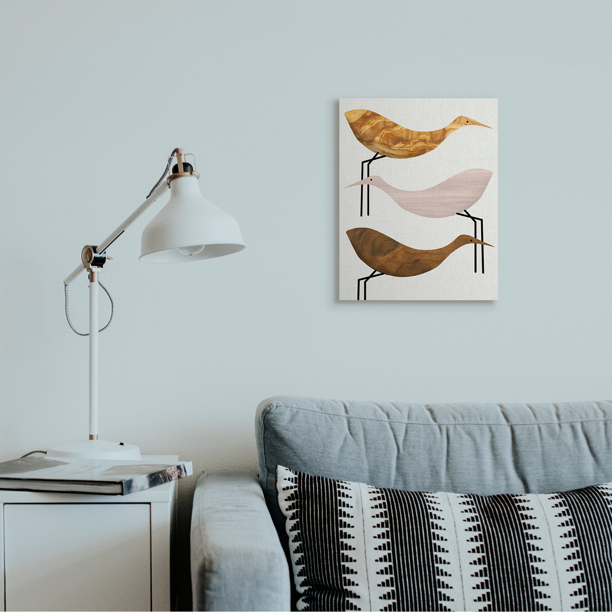 Stupell Industries Abstract Tree Pattern Storks Minimal Rustic Birds Canvas Wall Art by Daphne Polselli